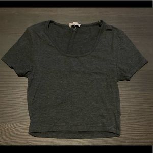 *SOLD* Heather Grey Crop Top T-shirt Size Small Cropped Shirt Basics Soft Tee